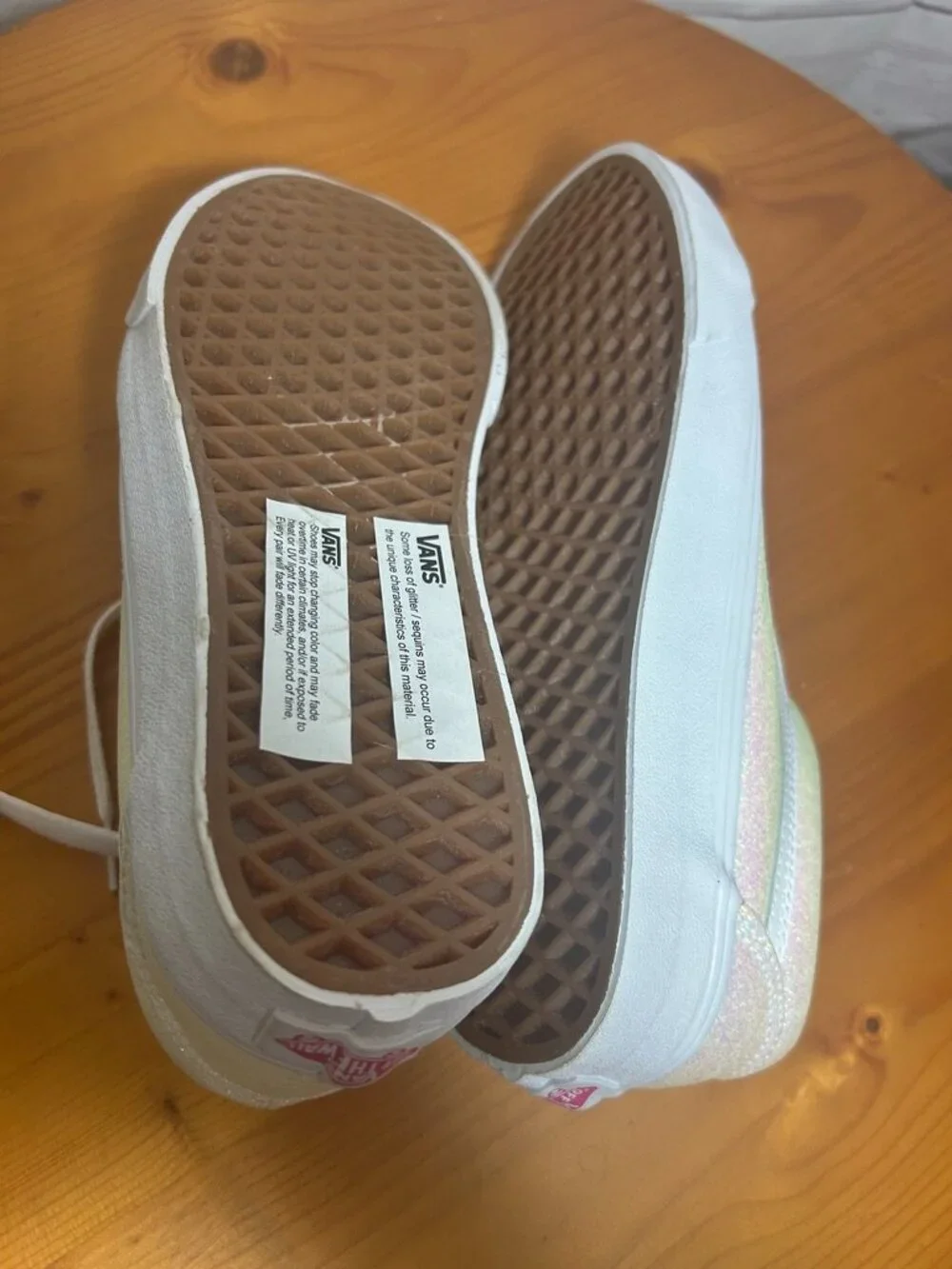 VANS Old Skool womens 8.5 UV Glitter Pink/White ow Top Lace-Up Sneakers NWT